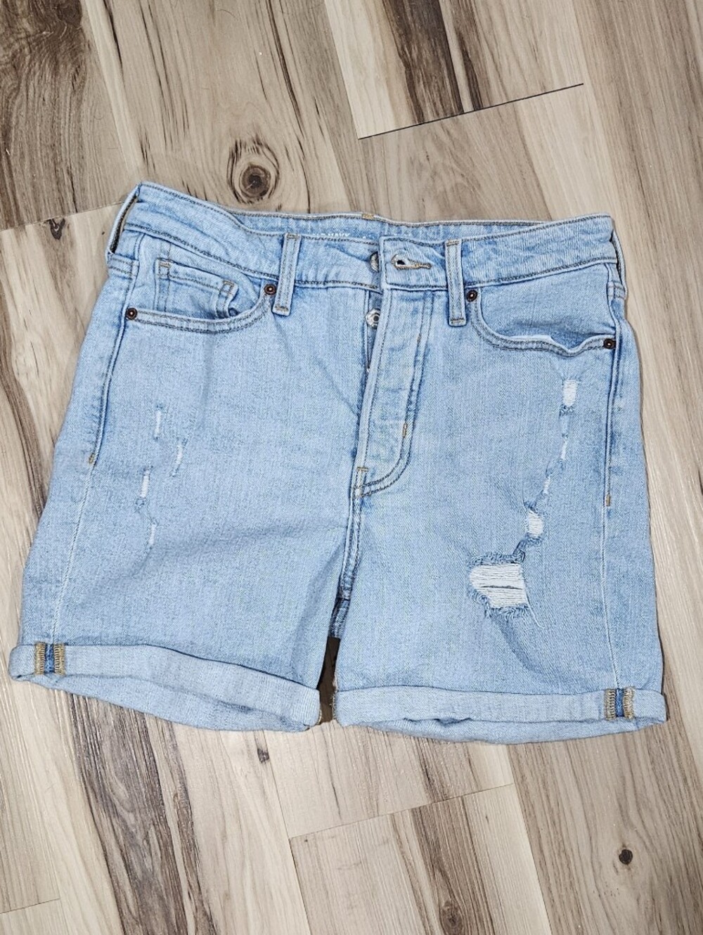 Old Navy Light Blue Button Fly Denim Shorts Size 6
